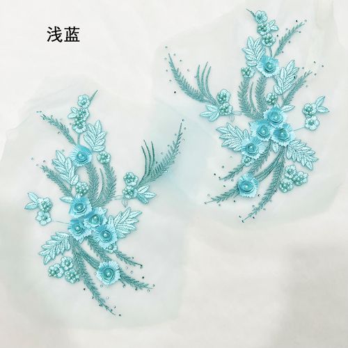 蕾丝刺绣立体花片 婚纱童装中的精致点缀与工艺解析